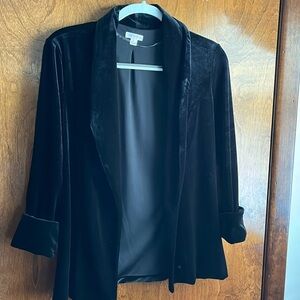 Women’s black blazer size small velvet